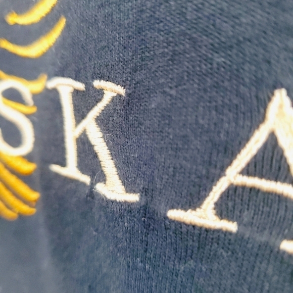 Forever 21 Boxy Cropped Alaska Embroidered Black tee with Eagle, size L - Picture 3 of 5